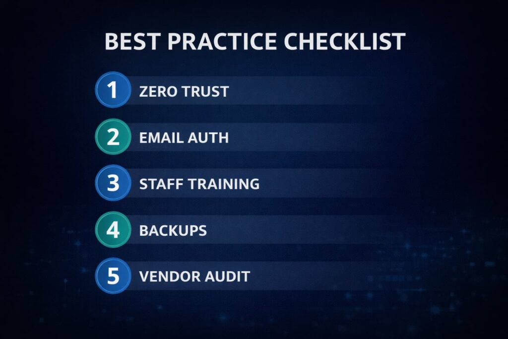 Five step business cybersecurity action checklist to defend against AI cyberattacks in 2026