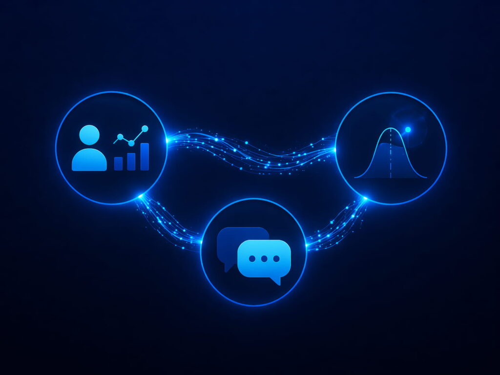 Diagram showing how AI threat detection works using behavioural analytics anomaly detection and natural language processing