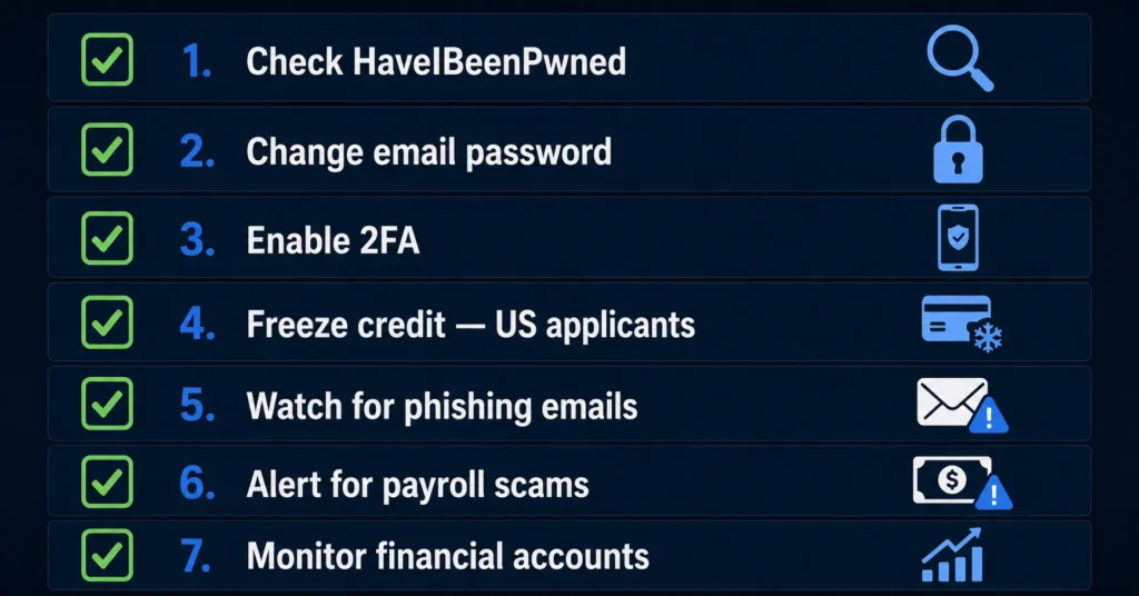 Seven steps to protect yourself after the McDonald’s McHire data breach including credit freeze 2FA and phishing alerts