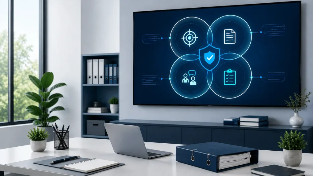 An auditor evaluating an active infrastructure security checklist during the process of conducting an ISO internal audit to isolate network compliance gaps.